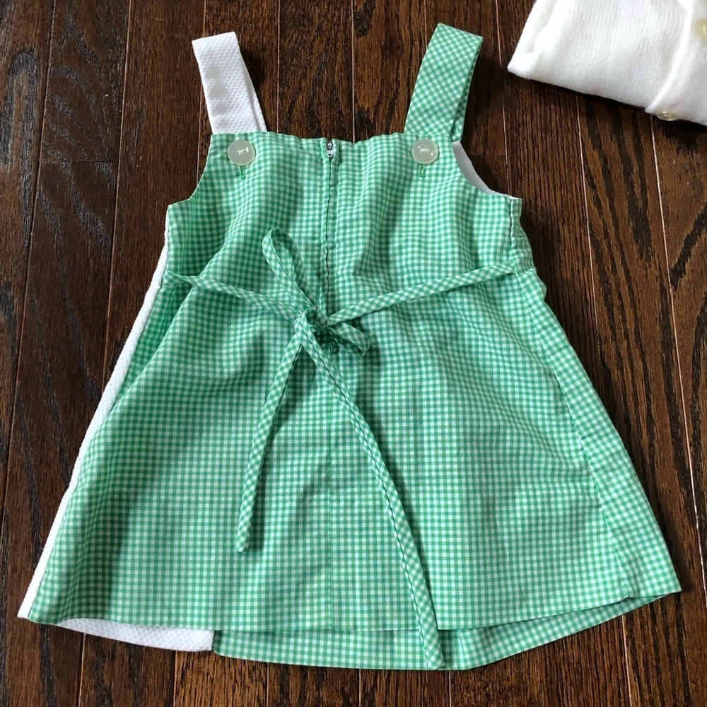 Vintage Florence Eiseman Girls 2T Cherries Sweater w/Green/White Gingham Jumper - Picture 13 of 16